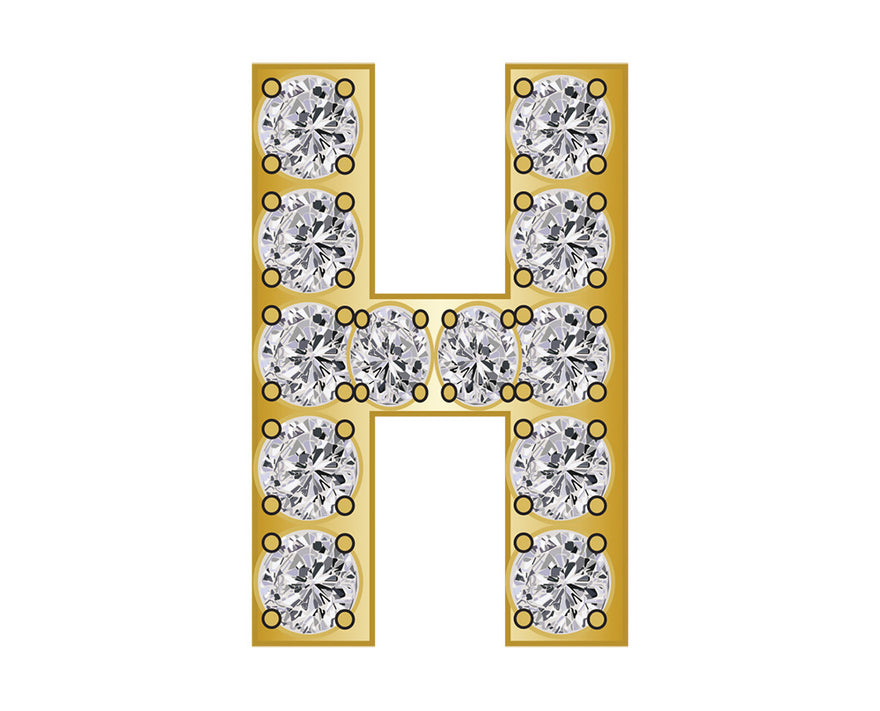 Mini H - Clear/Gold