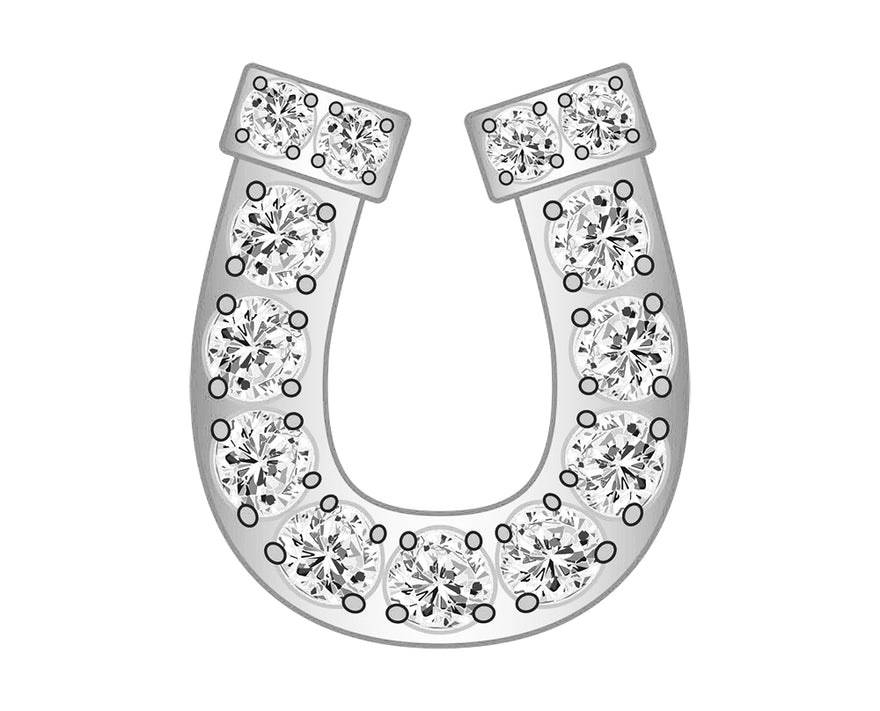 Mini Horseshoe Icon - Clear/Silver