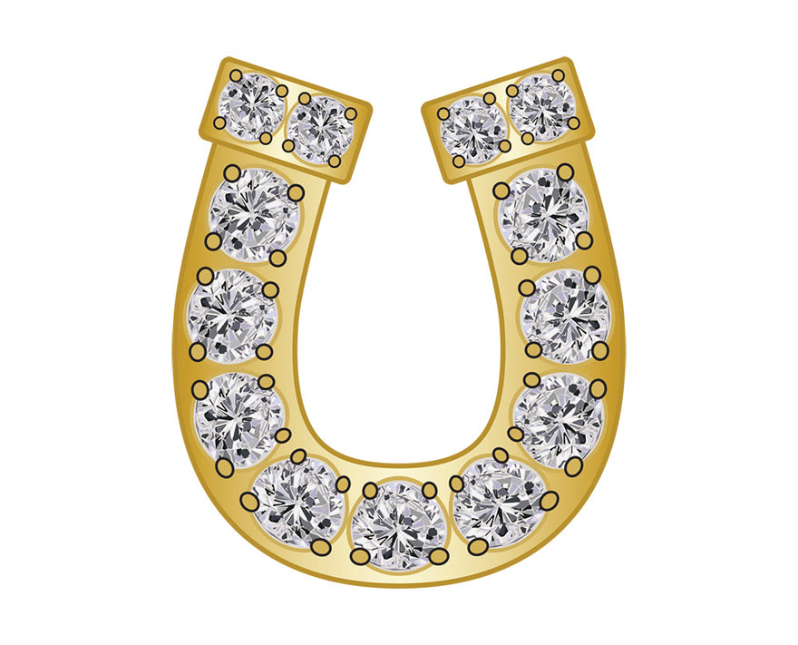 Mini Horseshoe Icon - Clear/Gold