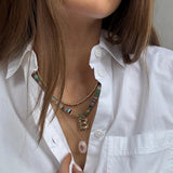 Aura Semi-Precious Pendant Necklace - Rose Quartz