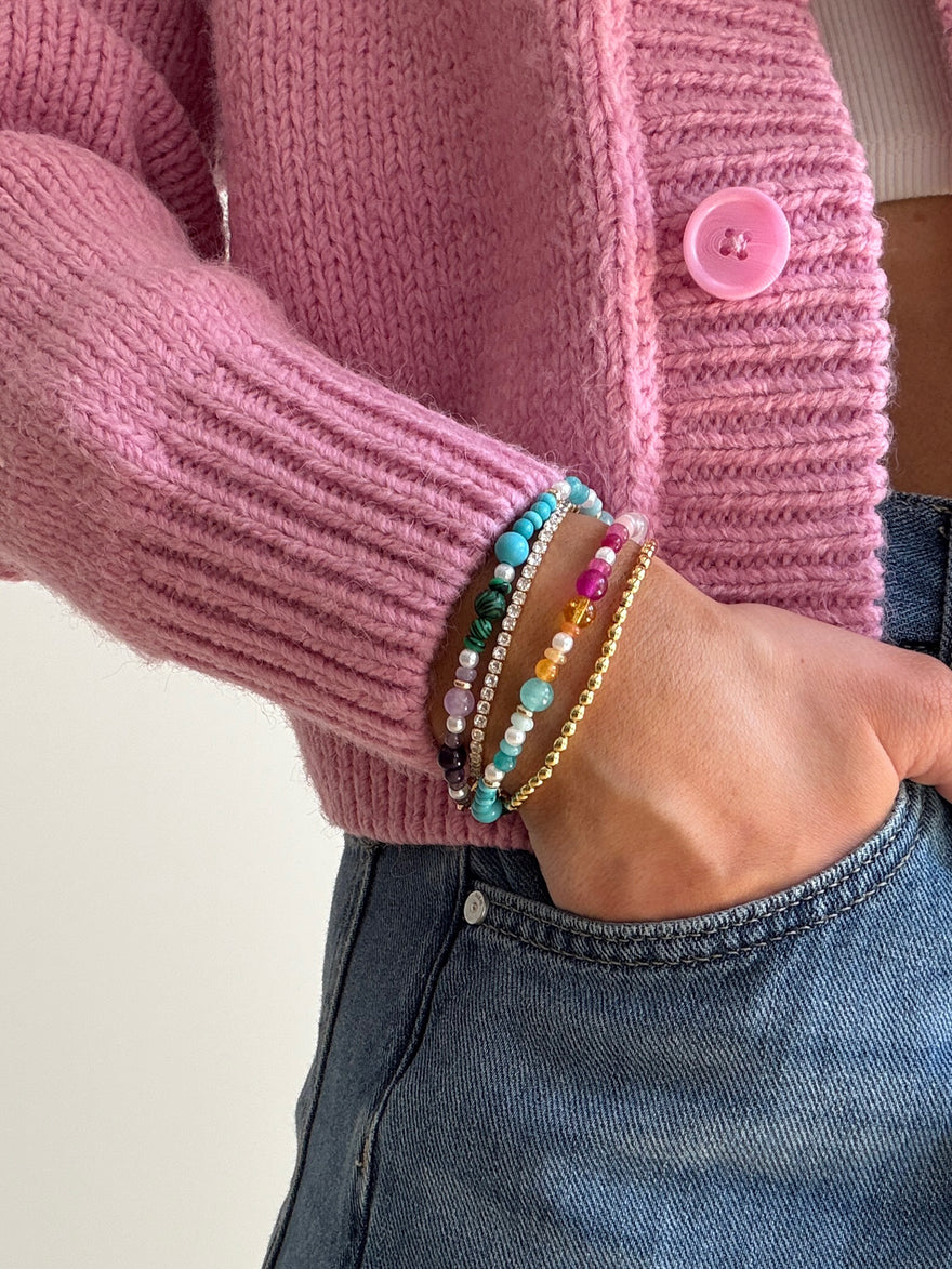Marlowe Semi-Precious Bracelet - Gold/Multi