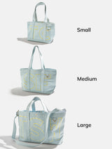 BaubleBar Butter Yellow - 
    Personalized canvas tote bag with custom embroidered initials 
  
