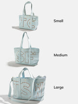 BaubleBar Chocolate Brown - 
    Personalized canvas tote bag with custom embroidered initials 
  
