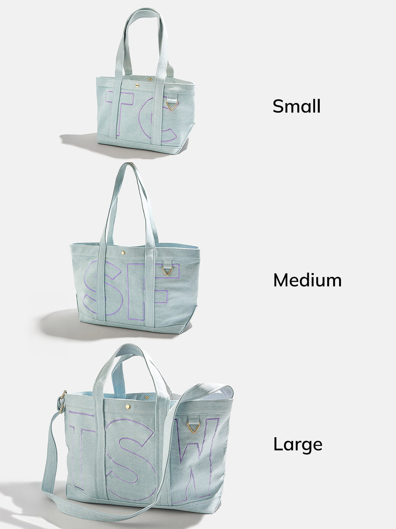 BaubleBar Lilac - 
    Personalized canvas tote bag with custom embroidered initials 
  
