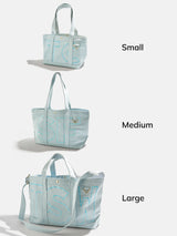 BaubleBar Turquoise - 
    Personalized canvas tote bag with custom embroidered initials 
  
