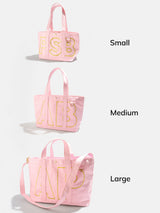BaubleBar Butter Yellow - 
    Personalized canvas tote bag with custom embroidered initials 
  
