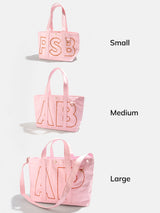 BaubleBar Tangerine Orange - 
    Personalized canvas tote bag with custom embroidered initials 
  
