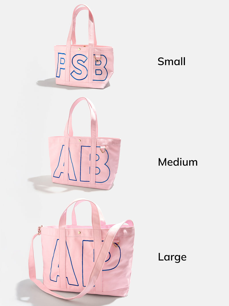 BaubleBar Royal Blue - 
    Personalized canvas tote bag with custom embroidered initials 
  
