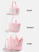 BaubleBar Turquoise - 
    Personalized canvas tote bag with custom embroidered initials 
  
