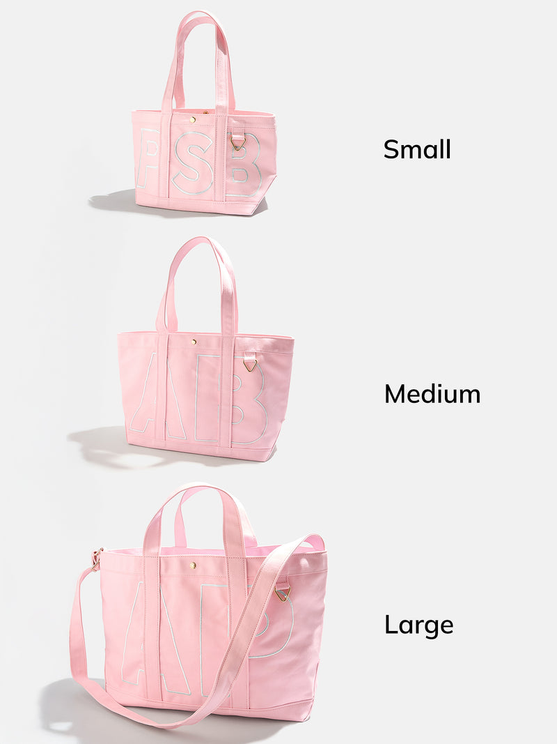 BaubleBar Pure White - 
    Personalized canvas tote bag with custom embroidered initials 
  
