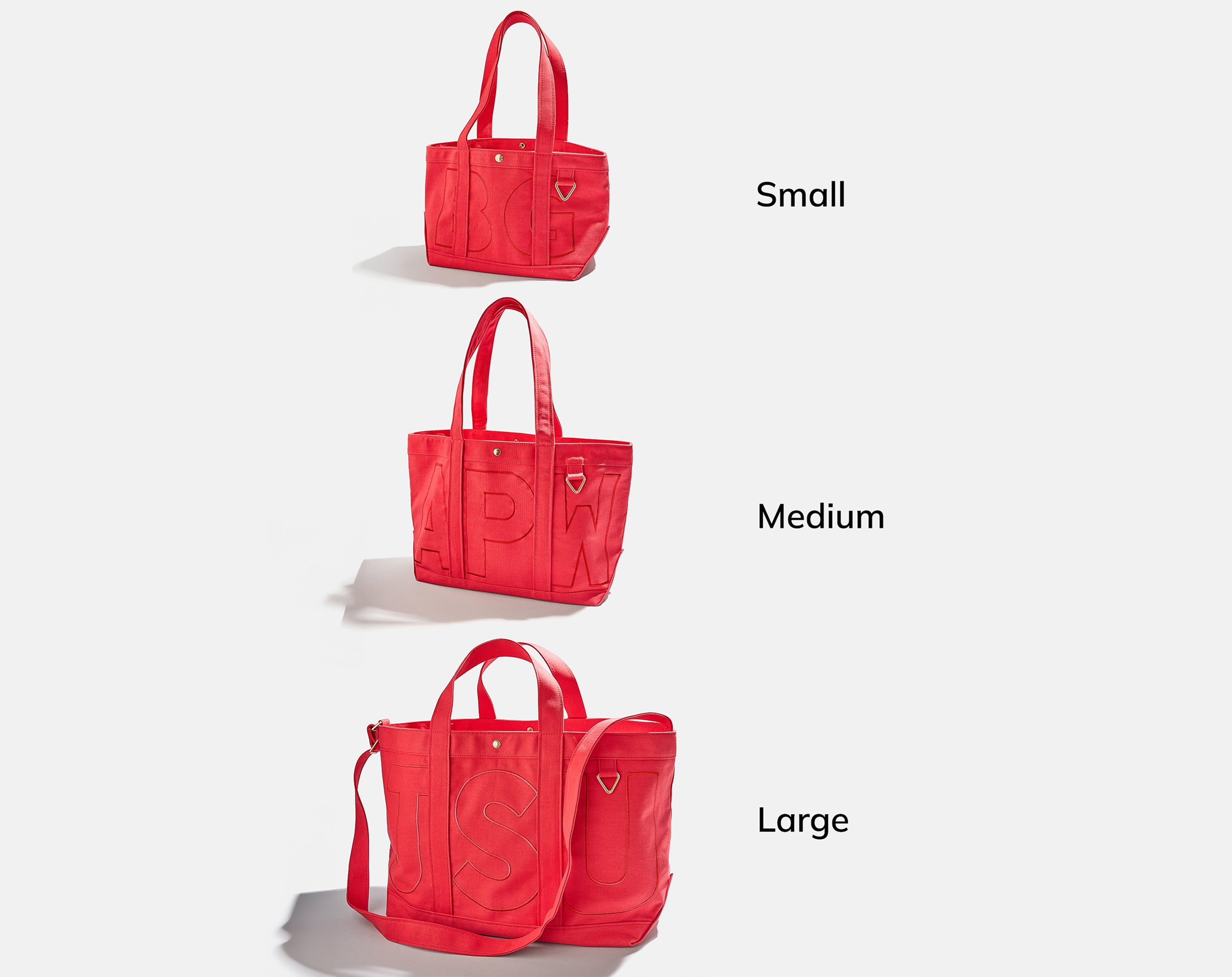 Custom Back Bar Solid Custom Alpha Tote in Cherry Red | BaubleBar
