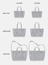 BaubleBar Custom Alpha Tote - Cherry Red - 
    Personalized canvas tote bag with custom embroidered initials 
  
