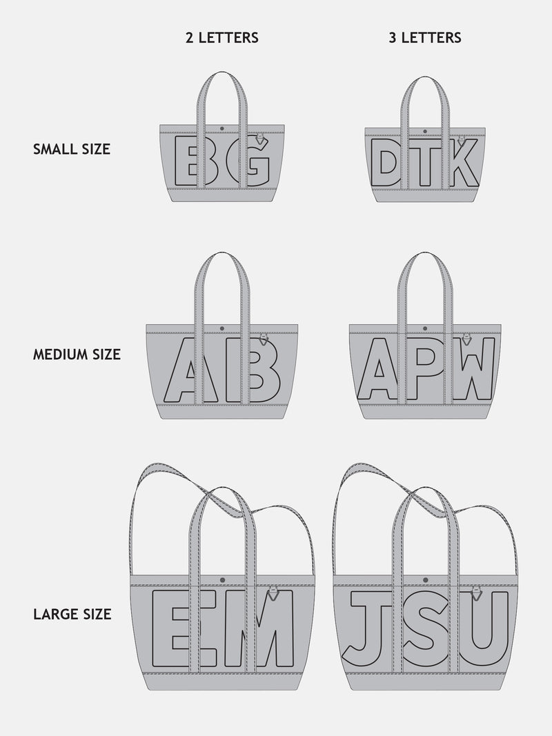 BaubleBar Alpha Custom Tote - Natural Sand - 
    Personalized tote bag in 3 sizes - select 2-3 initials
  
