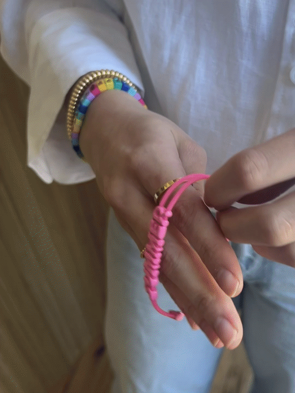 BaubleBar Jelly Custom Slider Bracelet - Hot Pink - Customizable bracelet