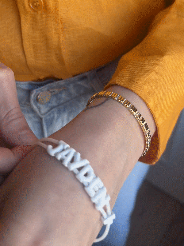 BaubleBar Say It All Custom Jelly Slider Bracelet - White - 
    4th of July Deal: this week only. Prices as marked.
  
