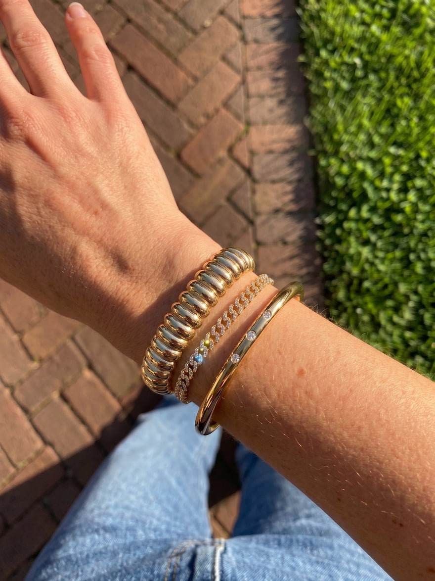 Keira Ribbed Bracelet - Gold