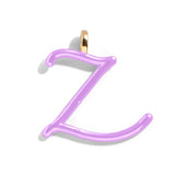 Custom Lilac Enamel Script Letter Charm - Z