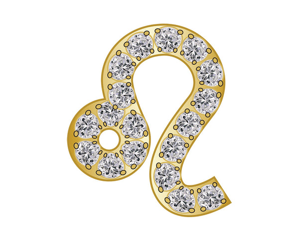 Leo Mini Zodiac Icon - Pavé/Gold