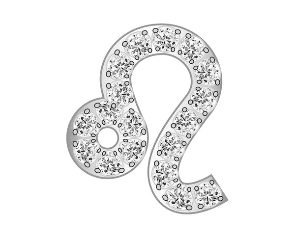 Leo Mini Zodiac Icon - Pavé/Silver