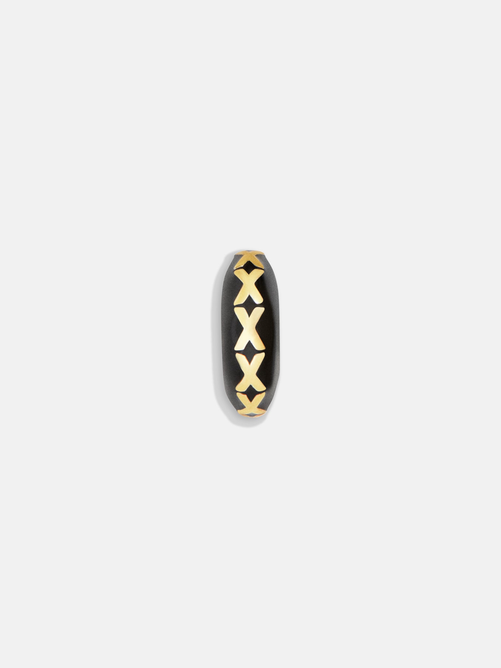 Black Initial Bead Charm - X