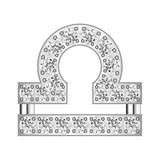 Libra Mini Zodiac Icon - Pavé/Silver