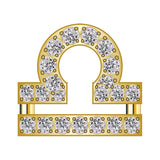 Libra Mini Zodiac Icon - Pavé/Gold