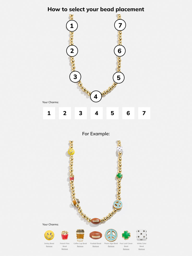 BaubleBar Custom Pisa Charm Necklace - Charm Necklace - 
    Gold beaded charm necklace
  
