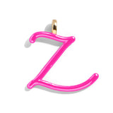 Custom Hot Pink Enamel Script Letter Charm - Z