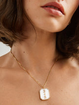 BaubleBar Dog Tag 18K Gold Custom Reversible Necklace - Reversible, 18K Gold Plated Sterling Silver