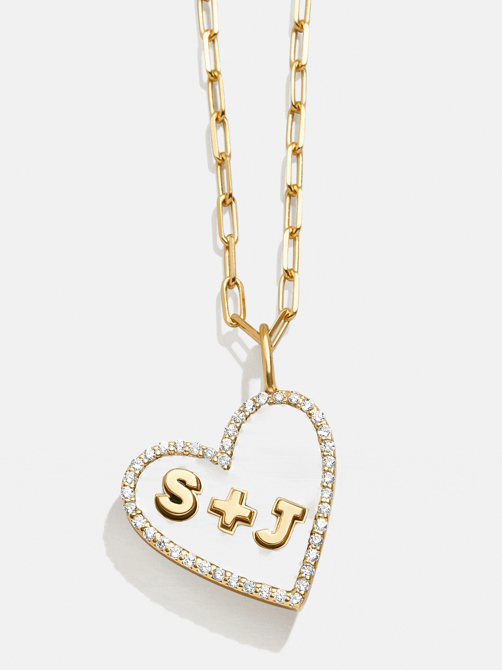 Reversible 18K Gold Custom Heart Necklace Gold/Pavé 18K Gold