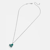 Reversible Sterling Silver Custom Heart Necklace - Pavé/Silver