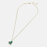 Reversible 14K Gold Custom Heart Necklace - Gold/Pavé