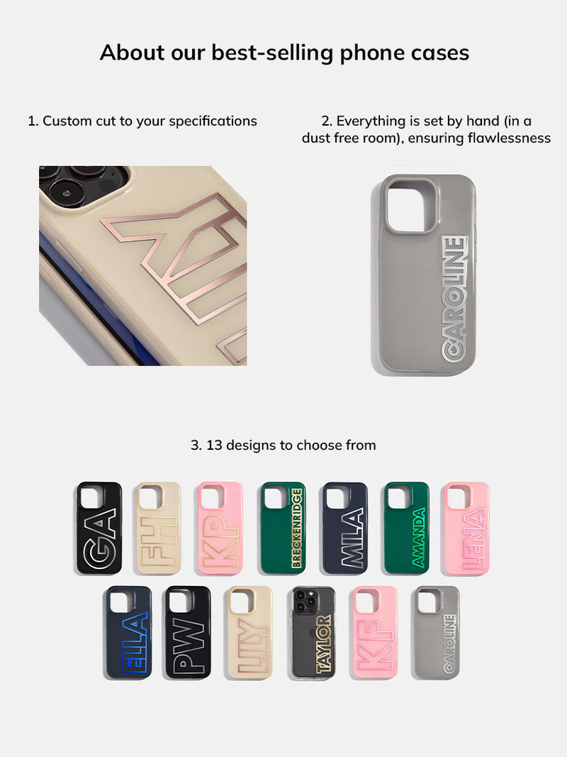 BaubleBar Chrome Custom iPhone Case - Beige/Chrome Gold - 
    Customizable phone case
  
