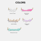 Disney Mickey Mouse Acrylic Custom Nameplate Necklace - Translucent Aqua