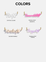 BaubleBar Disney Mickey Mouse Custom Acrylic Nameplate Necklace - Translucent Magenta - 
    Ends Sunday: Enjoy 20% off
  
