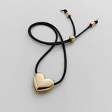 Millie Bubble Heart Cord Necklace - Gold