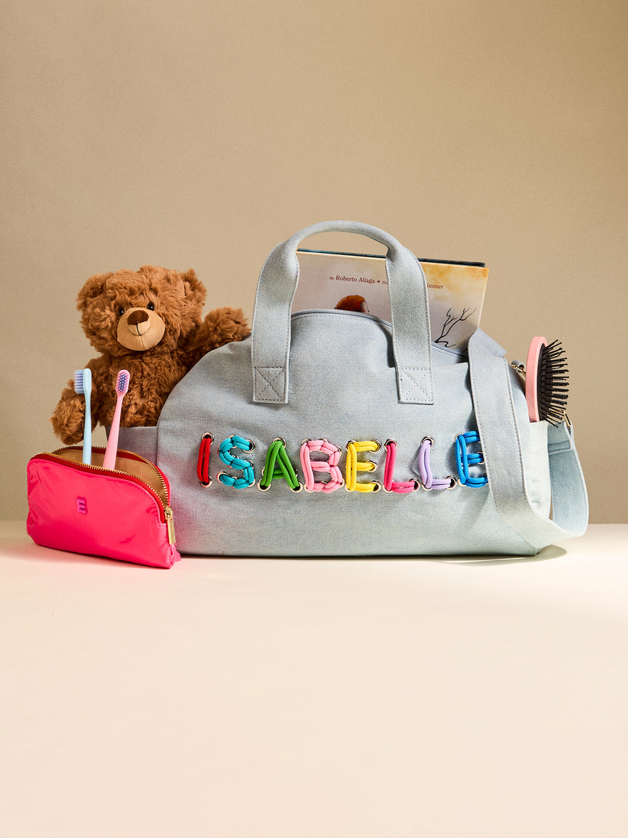 Thready to Go Kids’ Custom Duffle - Light Denim/Multi