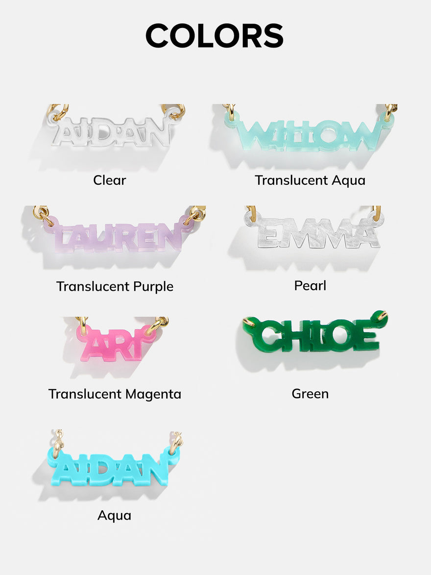Kids' Custom Nameplate Necklace - Cable Chain