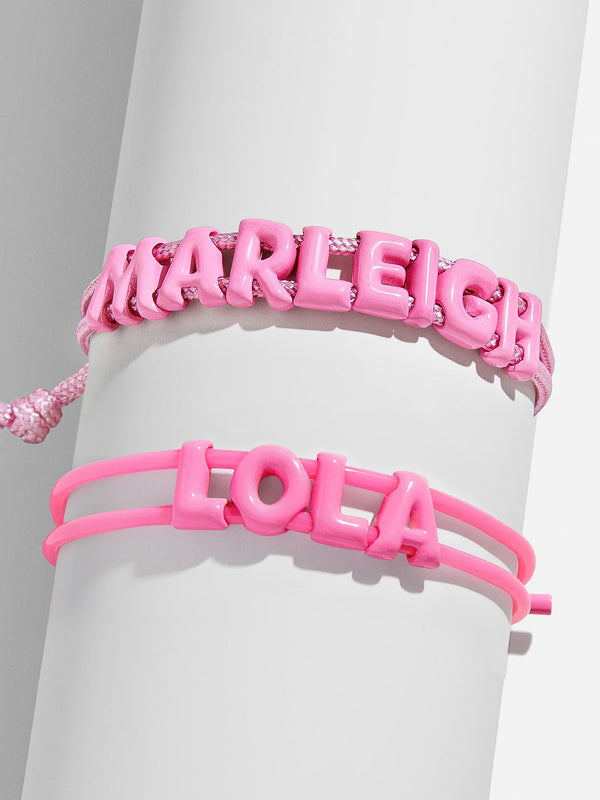Kids' Say It All Custom Slider Bracelet - Hot Pink