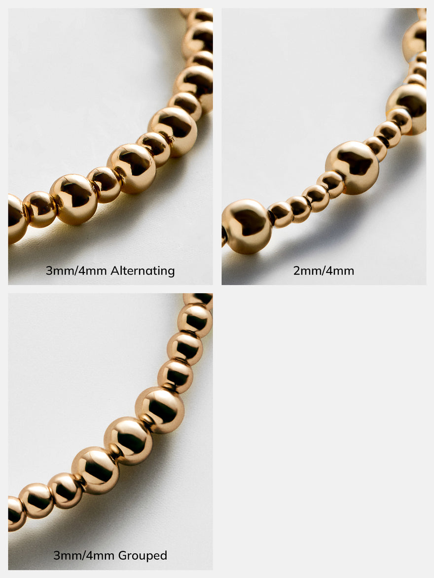 Chelsea Pisa Bracelet - 3MM/4MM Alternating Gold Pisa