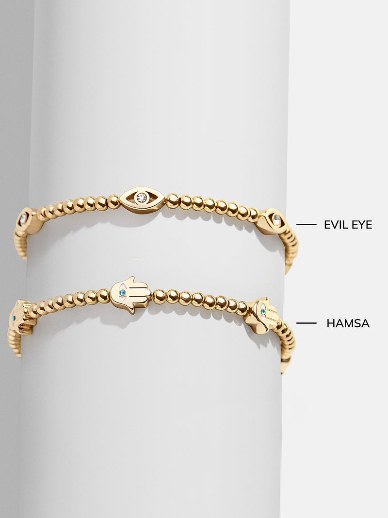 BaubleBar Christina Pisa Bracelet - Hamsa - 
    Gold beaded motif bracelet
  
