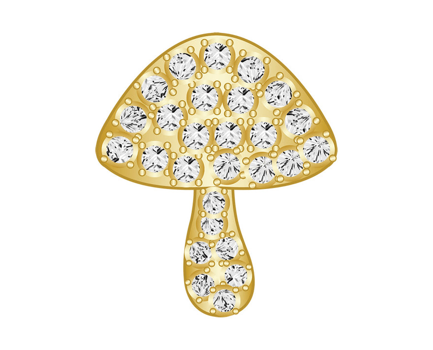 Mini Mushroom Icon - Clear/Gold