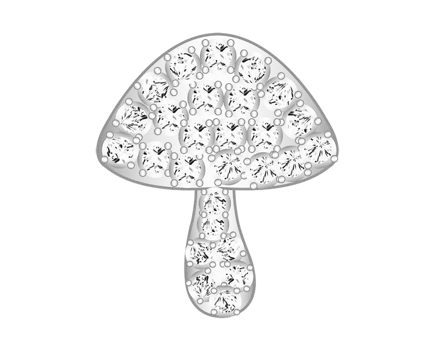 Mini Mushroom Icon - Clear/Silver