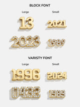 BaubleBar 18K Gold Block Font Custom Number Necklace - Block Font Numbers - 
    18K Gold Plated Sterling Silver, Cubic Zirconia stones - available in 2 fonts
  
