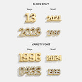 14K Gold Block Font Custom Number Necklace - Block Font Numbers