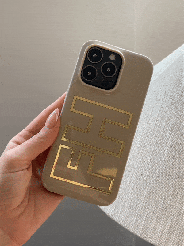 BaubleBar Chrome Custom iPhone Case - Beige/Chrome Gold - Get Gifting: Enjoy 20% Off​