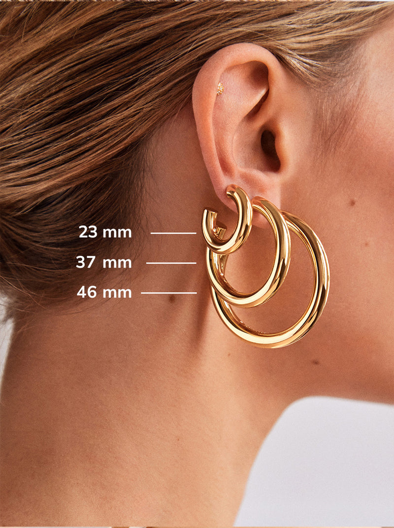 BaubleBar Dalilah Earrings - 37MM - 
    Chunky gold hoops
  
