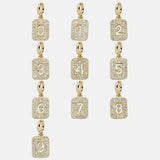 Block Pavé Number Cluster Charm - 2