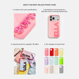 Fine Line Custom iPhone Case - Transparent Pink/White