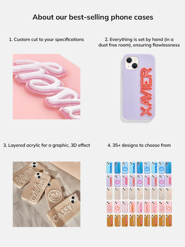 Fine Line Custom iPhone Case - Blush/Pink